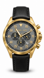 Michael Kors Gauge Black Leather Watch MK8535