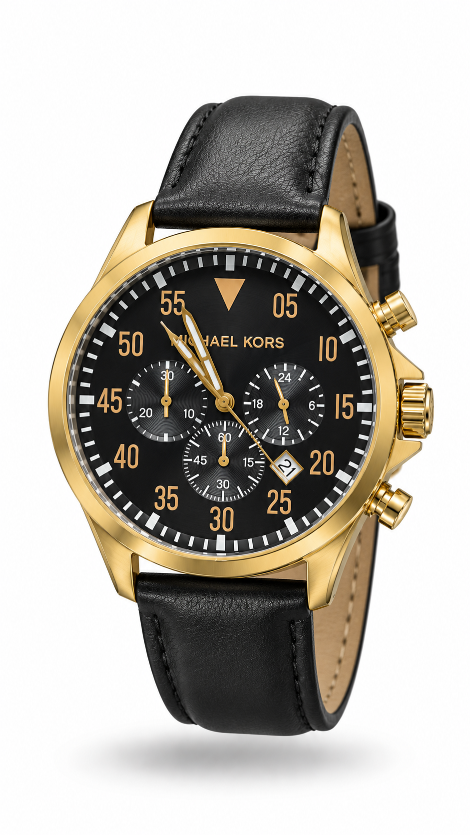 Michael Kors Gauge Black Leather Watch MK8535