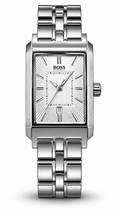 Hugo Boss HB.47.1.14.2076 Silver Stainless Steel Rectangular Watch – Textured Guilloché Dial