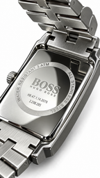 Hugo Boss HB.47.1.14.2076 Silver Stainless Steel Rectangular Watch – Textured Guilloché Dial