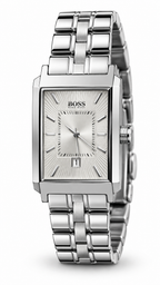 Hugo Boss HB.47.1.14.2076 Silver Stainless Steel Rectangular Watch – Textured Guilloché Dial