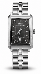 BOSS Hugo Boss HB.47.1.14.2076 Stainless Steel Rectangular Men's Watch with Black Textured Dial