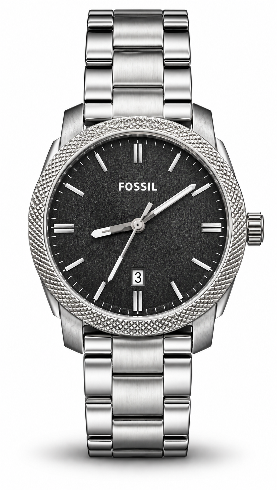 Fossil Machine Black Dial Stainless Steel Watch FS4774