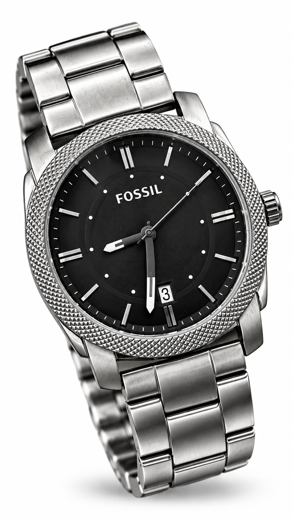 Fossil Machine Black Dial Stainless Steel Watch FS4774