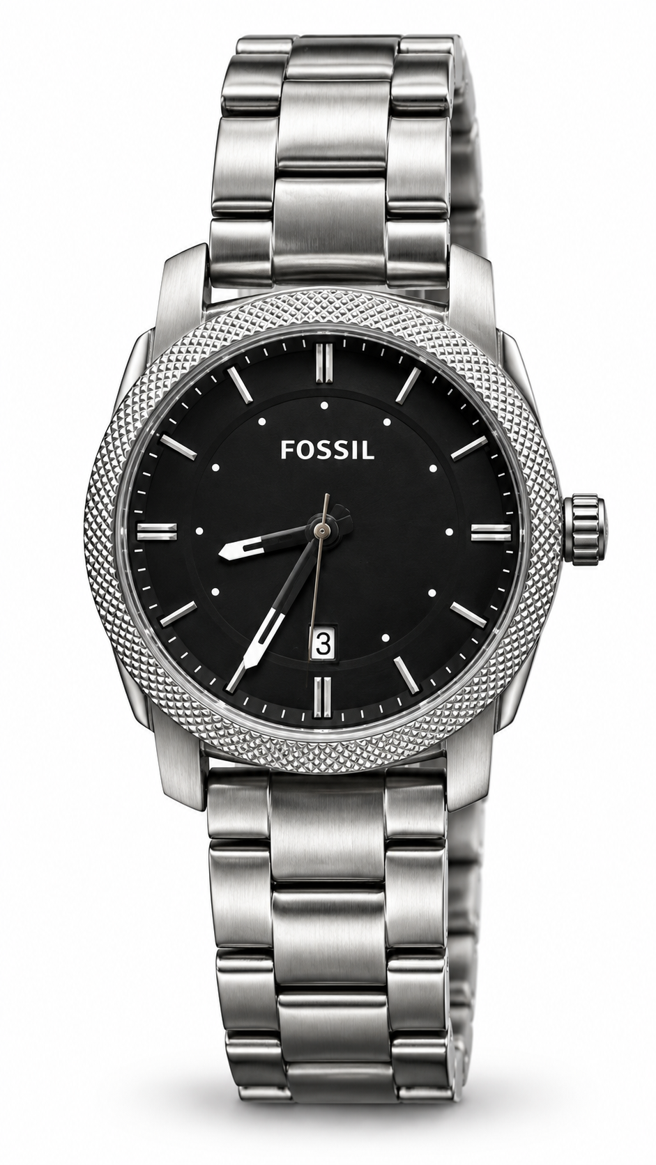 Fossil Machine Black Dial Stainless Steel Watch FS4774