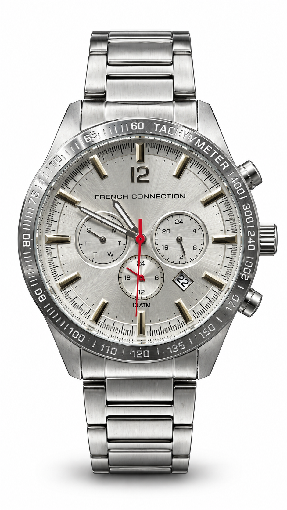 French Connection Silver Tachymeter Watch FC1236USM