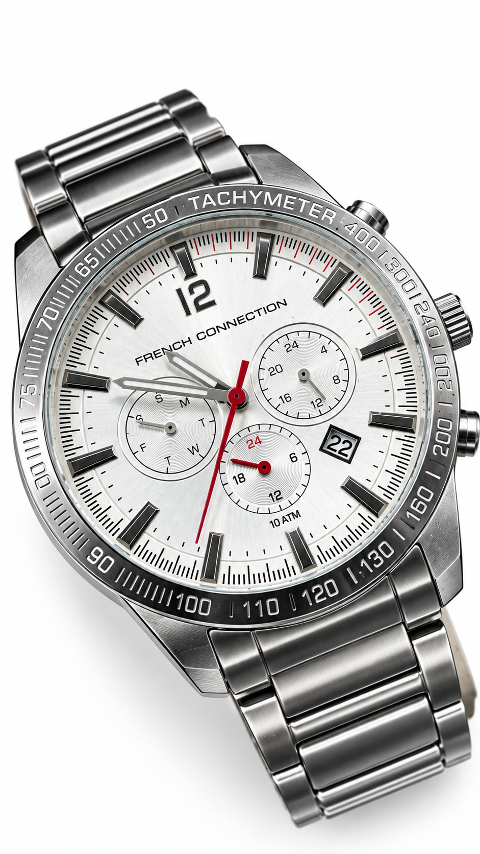 French Connection Silver Tachymeter Watch FC1236USM