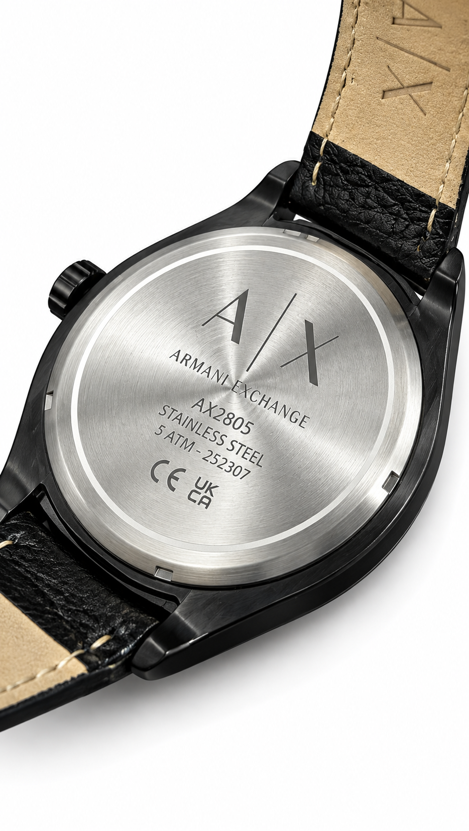Armani Exchange Black Leather Watch AX2805