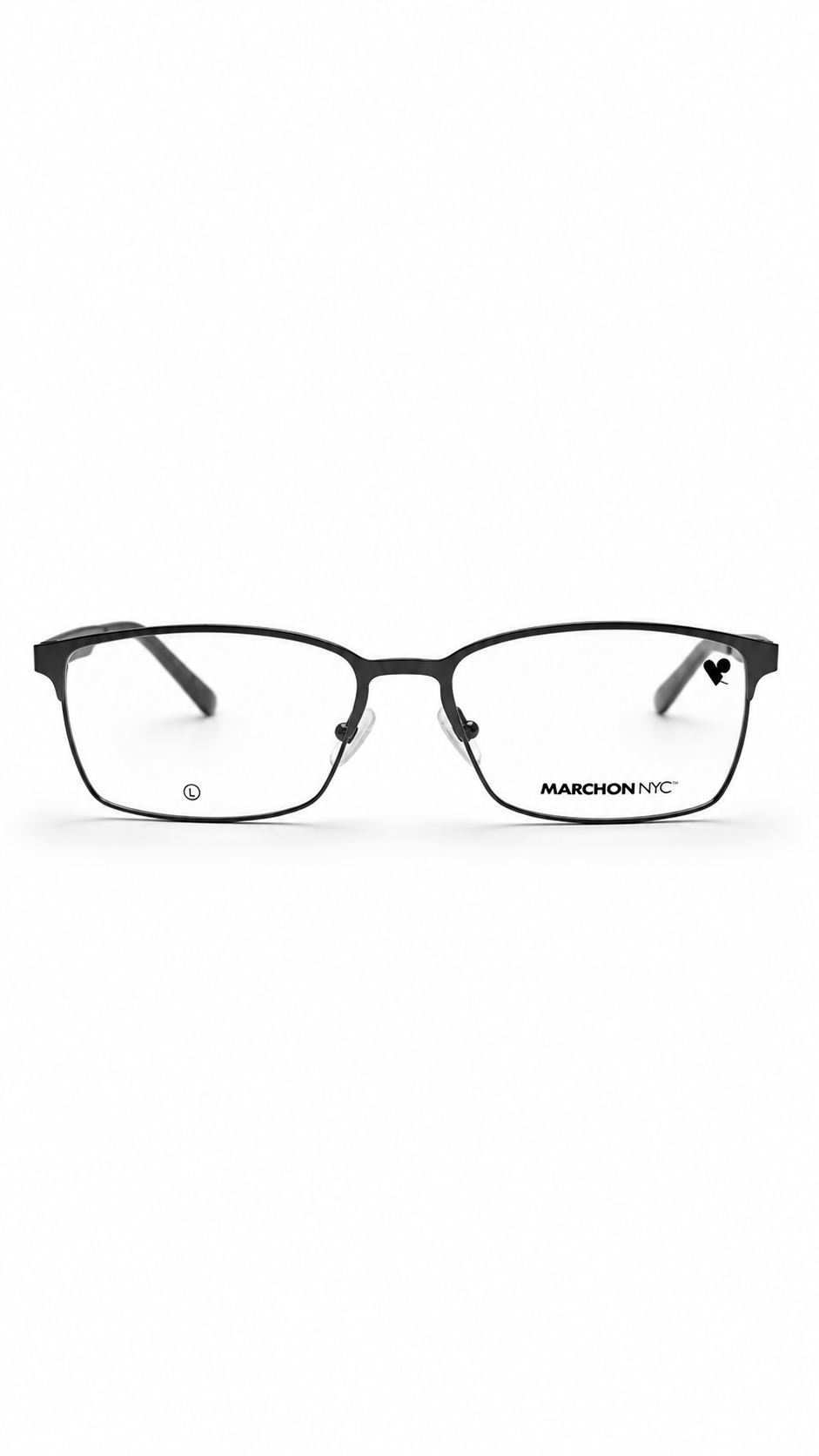 Marchon NYC M-POWELL 033 Gunmetal Metal Rectangular Eyeglasses 56mm