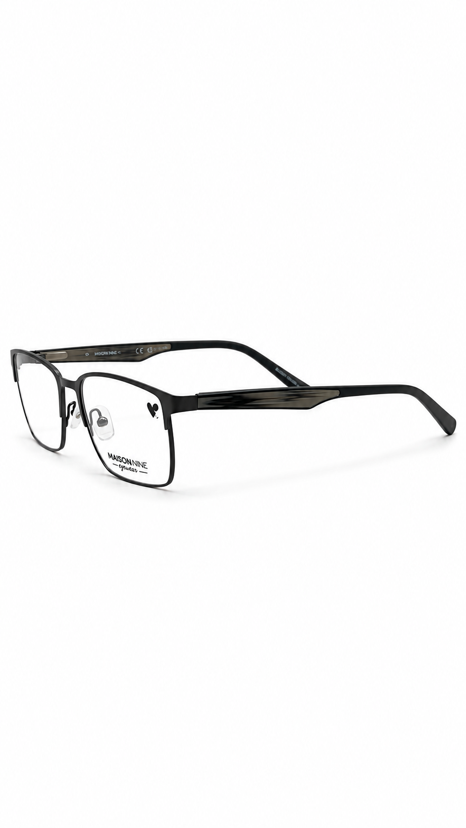 Marchon NYC M-POWELL 033 Gunmetal Metal Rectangular Eyeglasses 56mm