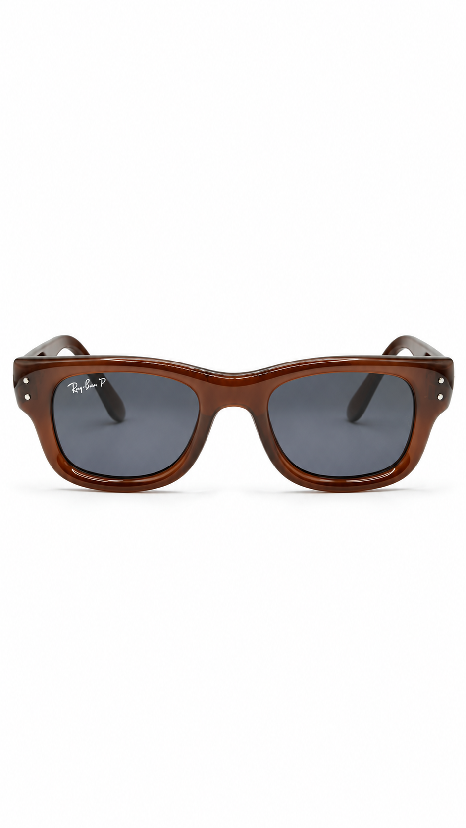Ray-Ban RB 4940 Mega Wayfarer Translucent Brown Sunglasses – Dark Grey Polarized Lenses (45mm)