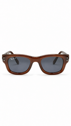 Ray-Ban RB 4940 Mega Wayfarer Translucent Brown Sunglasses – Dark Grey Polarized Lenses (45mm)