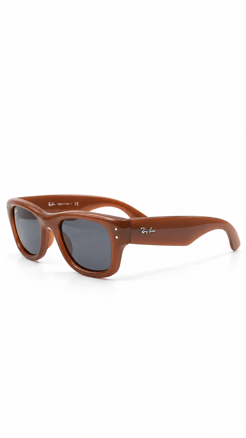 Ray-Ban RB 4940 Mega Wayfarer Translucent Brown Sunglasses – Dark Grey Polarized Lenses (45mm)