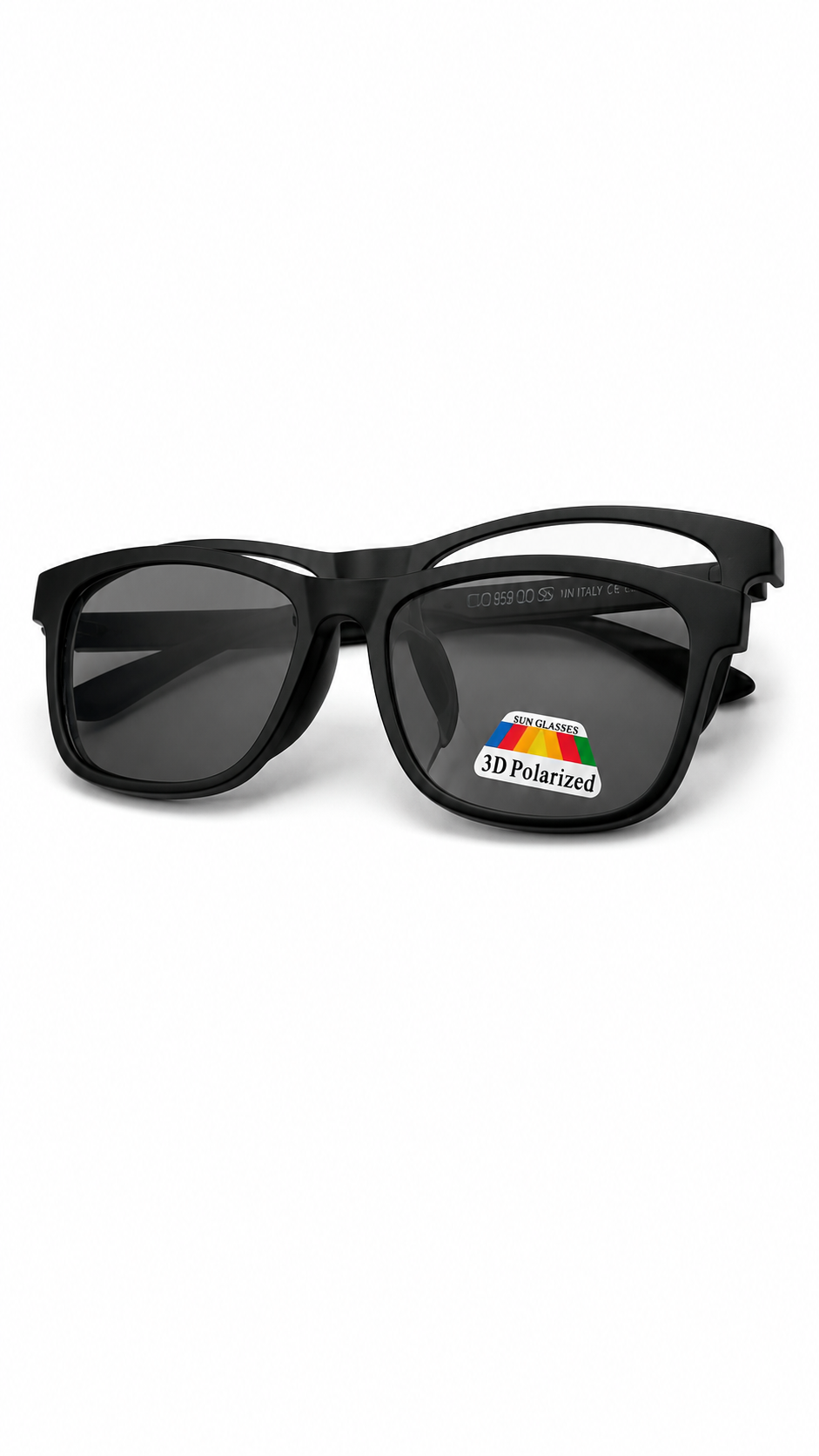 Black Square 3D Polarized Sunglasses