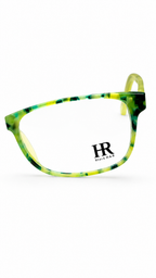HR H-22 Green Patterned Square Optical Eyeglasses – 53-16-137