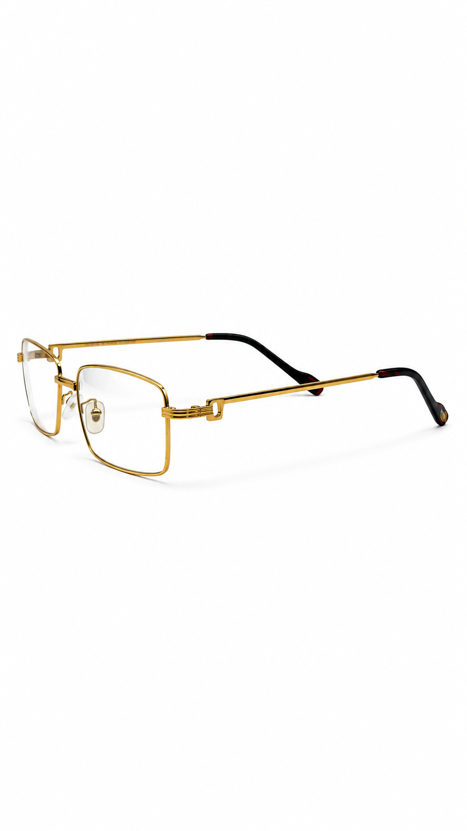 Cartier Paris 140 Classic Gold Rectangular Metal Optical Glasses – Premium Eyeglass Frame