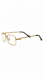 Cartier Paris 140 Classic Gold Rectangular Metal Optical Glasses – Premium Eyeglass Frame