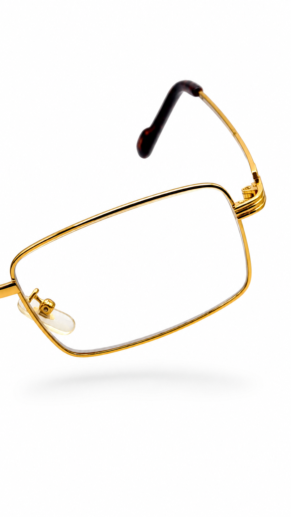 Cartier Paris 140 Classic Gold Rectangular Metal Optical Glasses – Premium Eyeglass Frame