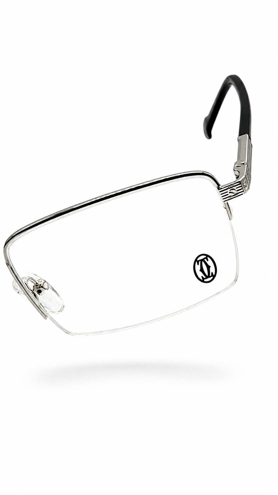 Cartier 4818095 Classic Silver Metal Rectangular Optical Glasses – Premium Eyeglass Frame