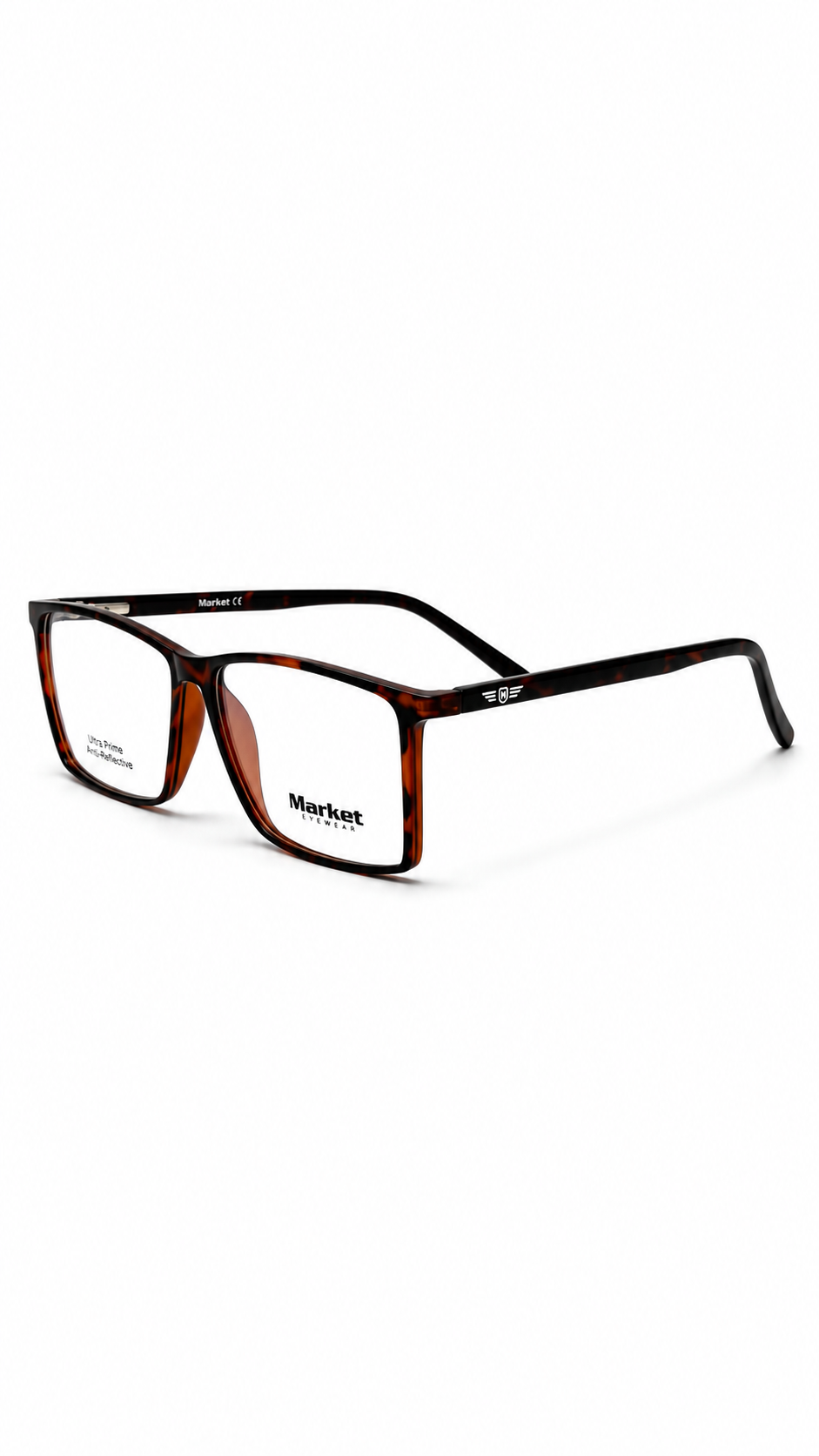 Market Eyewear Tortoise Rectangular Optical Glasses – Classic Full-Rim Frame