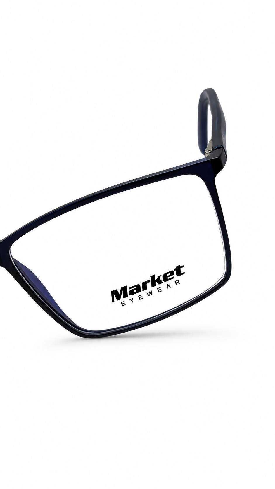 Market Eyewear 001 Rectangular Eyeglasses – Navy Blue TR90 Frame