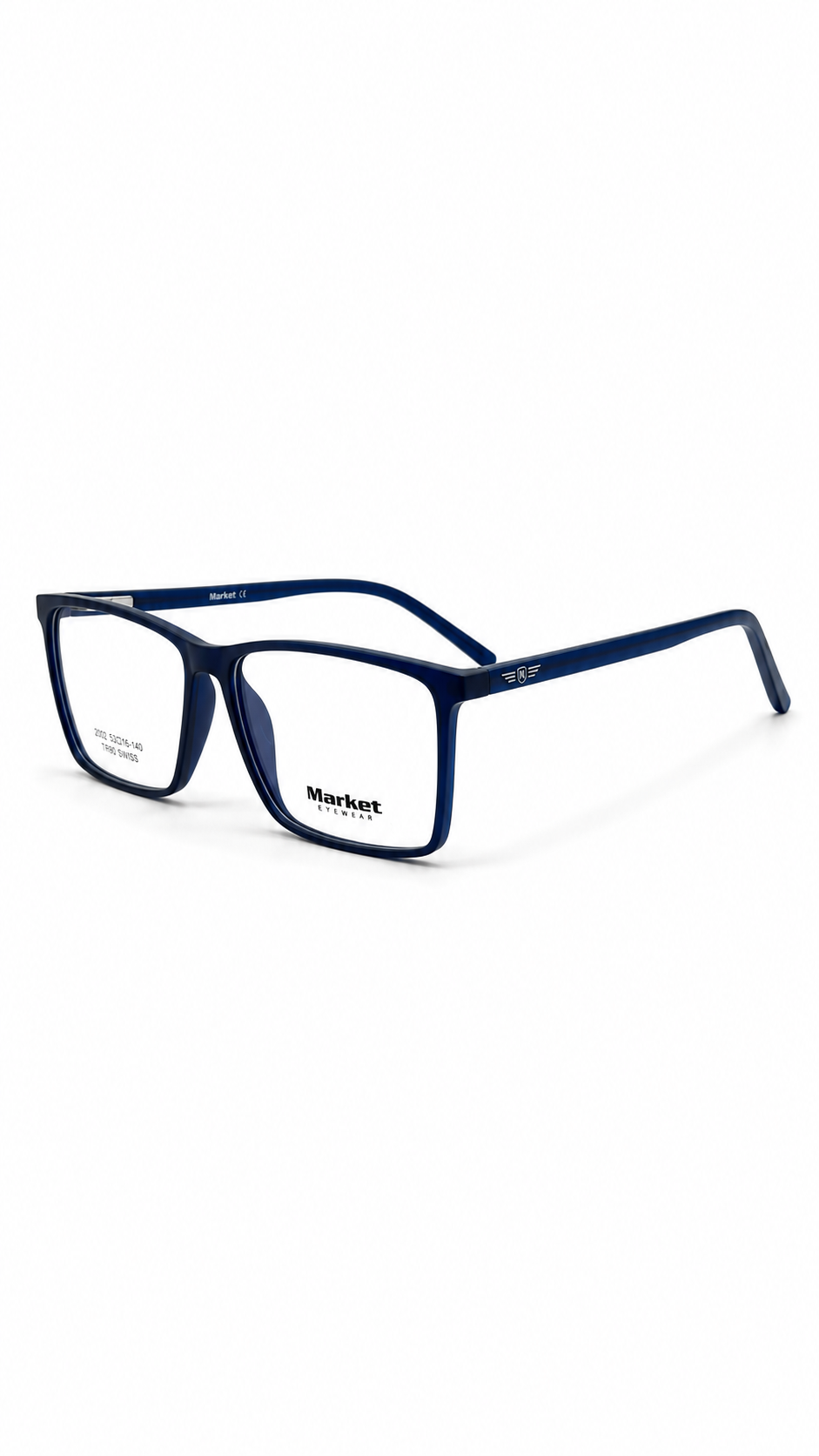 Market Eyewear 001 Rectangular Eyeglasses – Navy Blue TR90 Frame