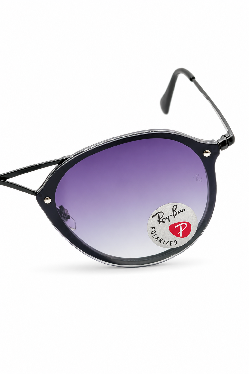 Ray-Ban RB4292-N 601/11 Round Sunglasses – Black Frame with Purple Gradient Lenses