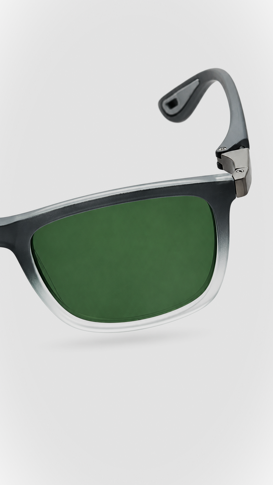 Ray-Ban 4433-M Black & Clear Rectangle Sunglasses with Green Lenses