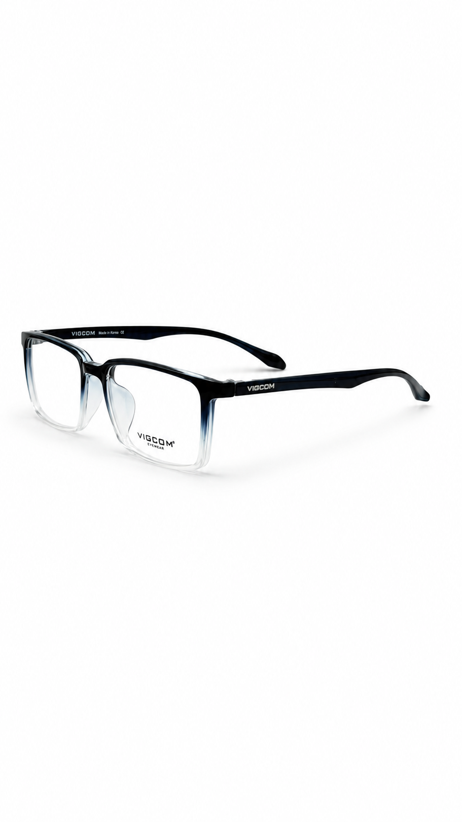 VIGCOM VG209 C3 Eyewear Black & Clear Rectangular Eyeglasses – Full Rim Optical Frames