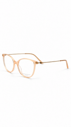 Peach Beige Cat-Eye Eyeglasses – Elegant Full-Rim Optical Frames