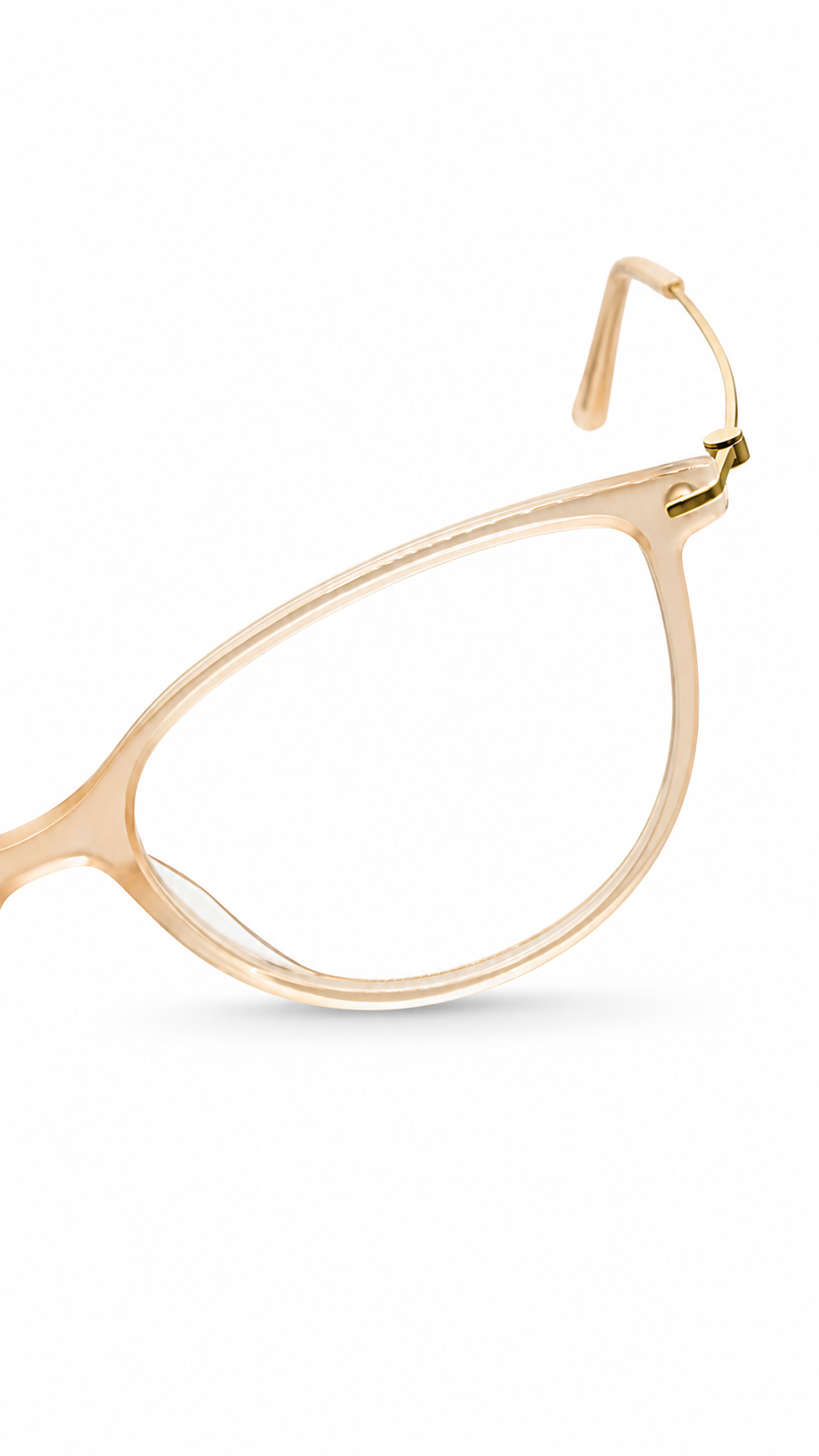 Peach Beige Cat-Eye Eyeglasses – Elegant Full-Rim Optical Frames