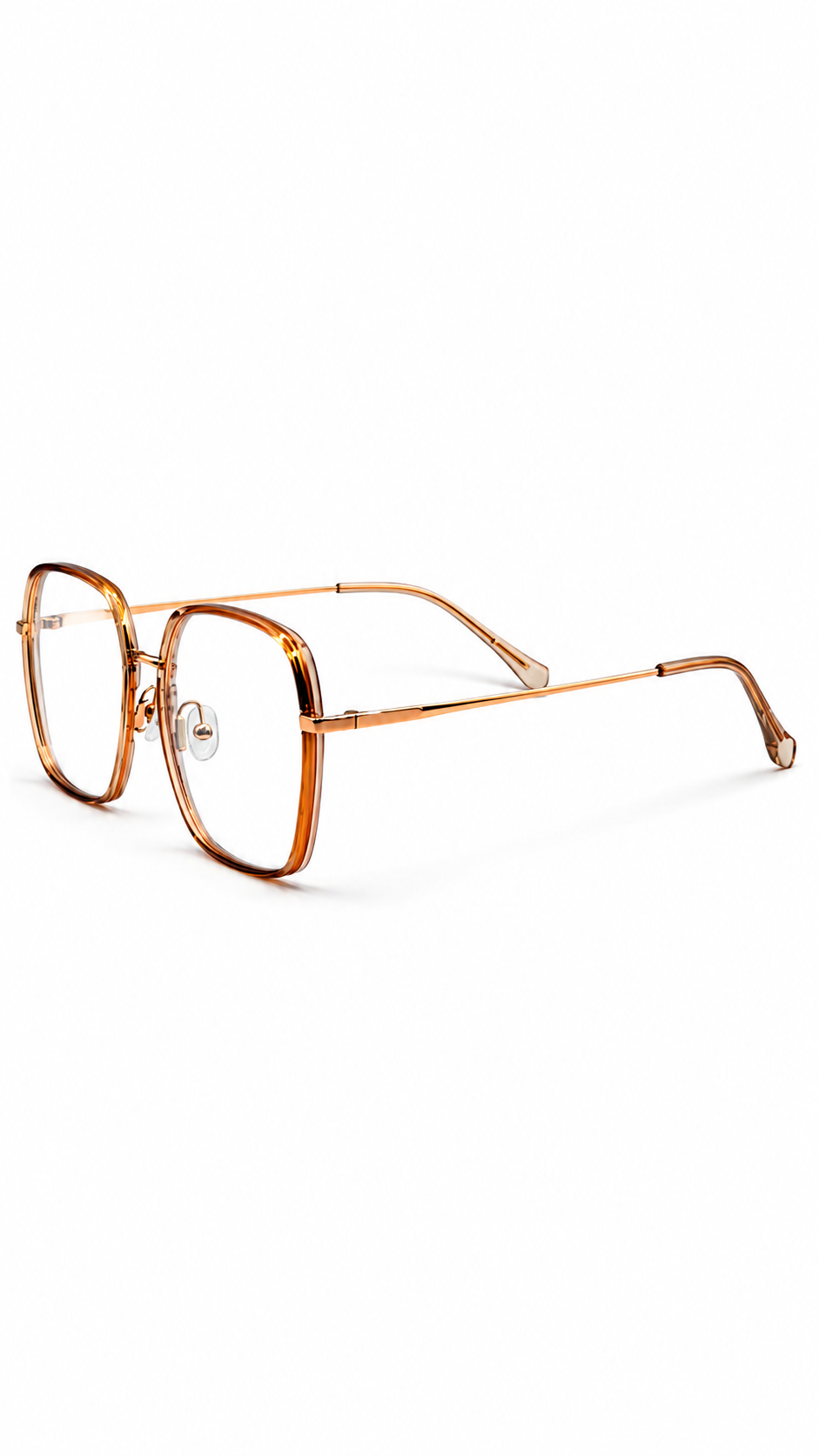 Elegant Gold Square Eyeglasses – Lightweight Metal Frame
