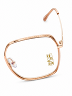 Elegant Gold Square Eyeglasses – Lightweight Metal Frame