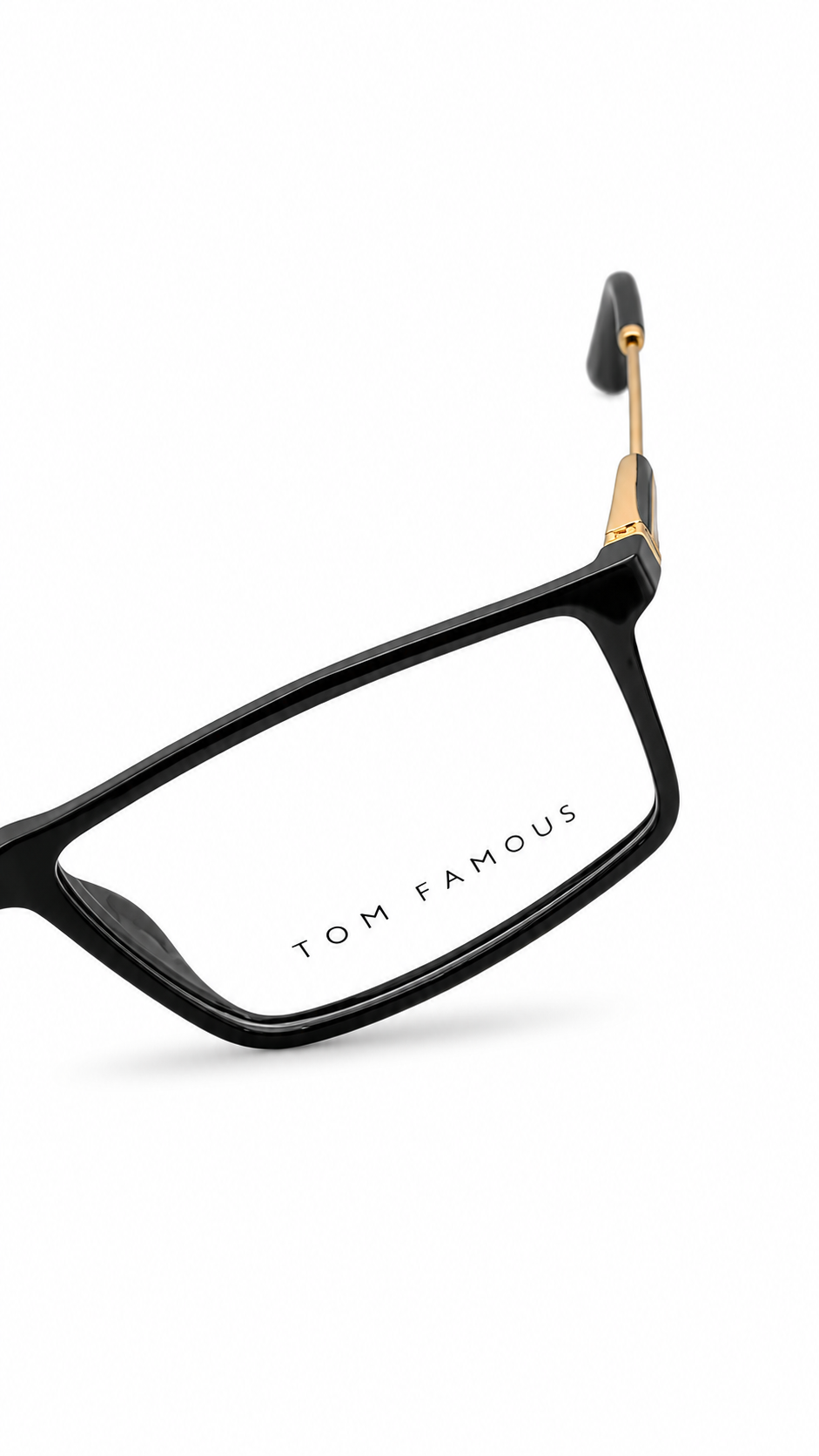 Tom Famous TR6812 Rectangular Eyeglasses – Black & Gold Frame