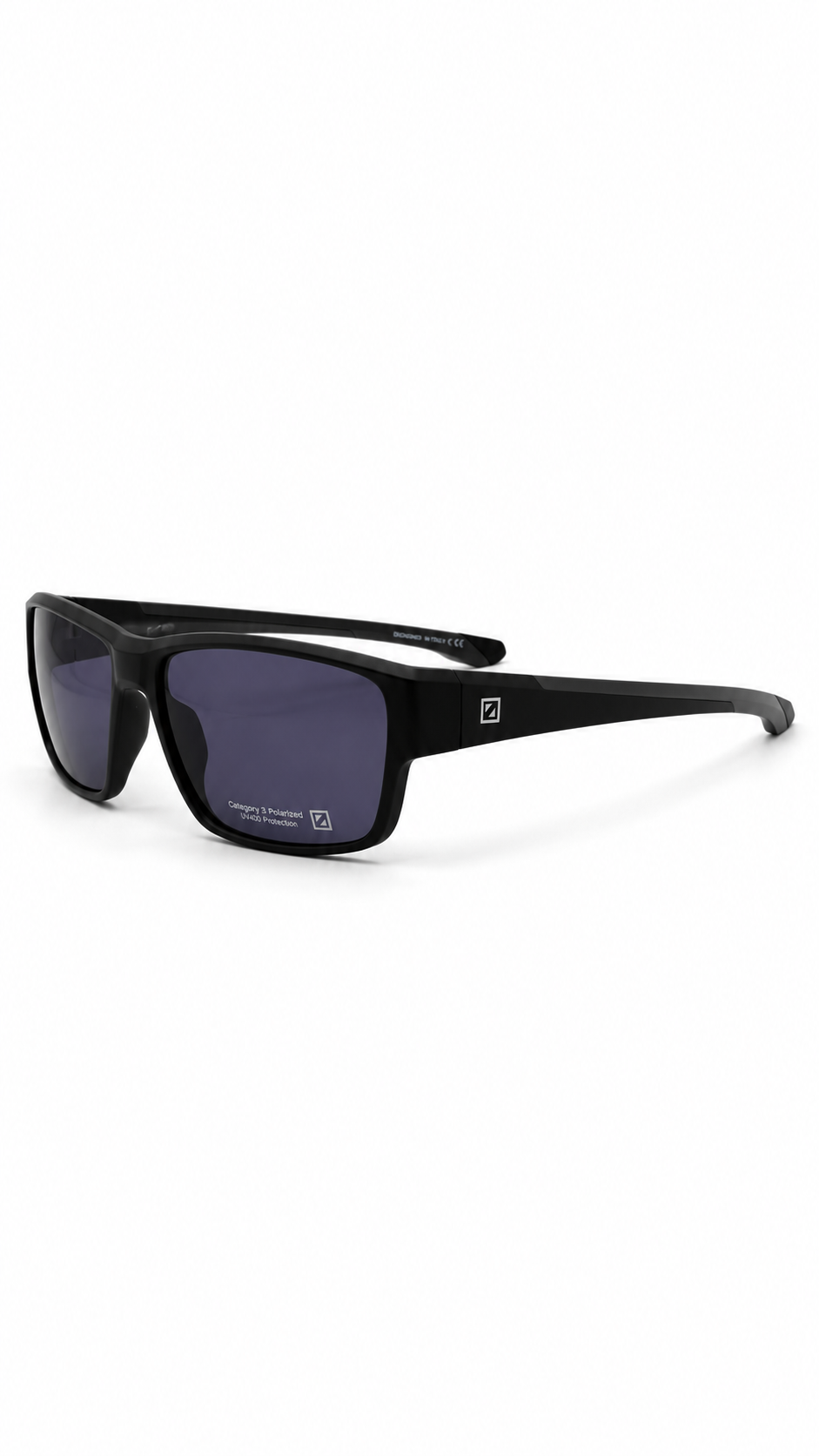Specsavers  Classic Black Rectangle Polarized Sunglasses – Purple Lens