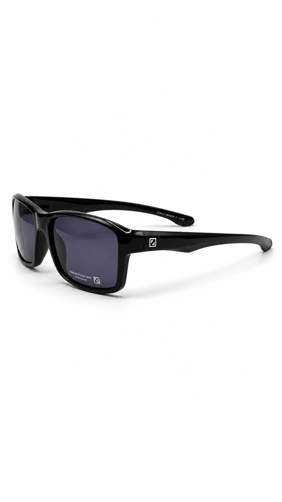 Specsavers Black Rectangle Sunglasses with Purple Tinted Lenses