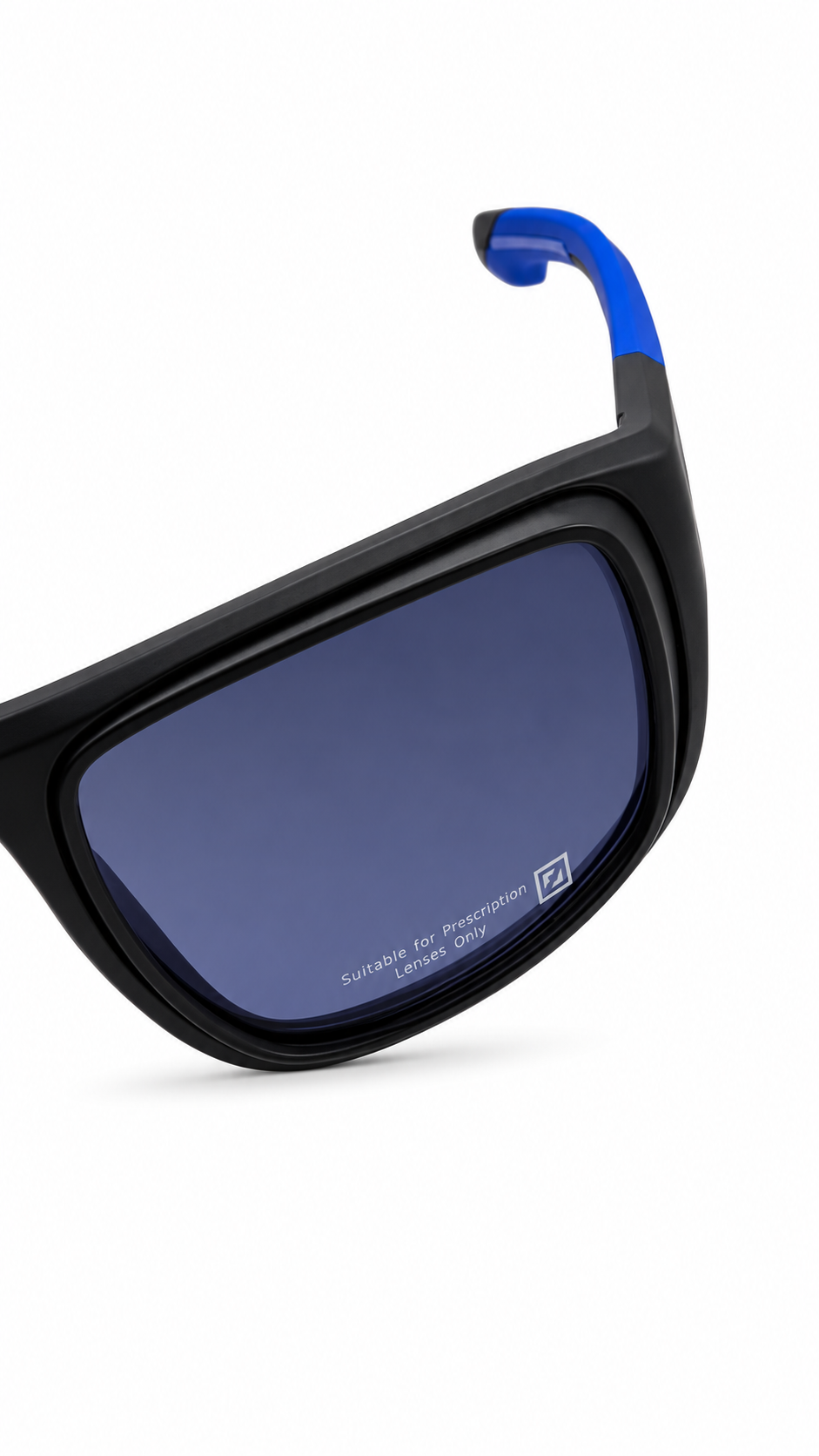 Specsavers Black Oversized Rectangle Sunglasses with Purple Lenses