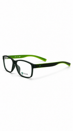 Titan TS1018 Black Rectangle Eyeglasses with Green Accents