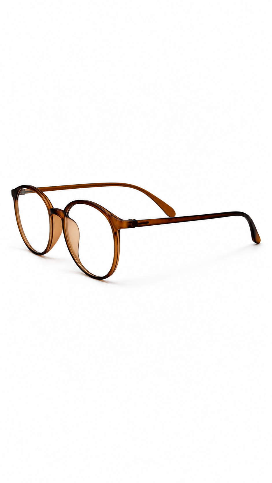 Brown Round Eyeglasses – Classic Transparent Tortoiseshell Optical Frames