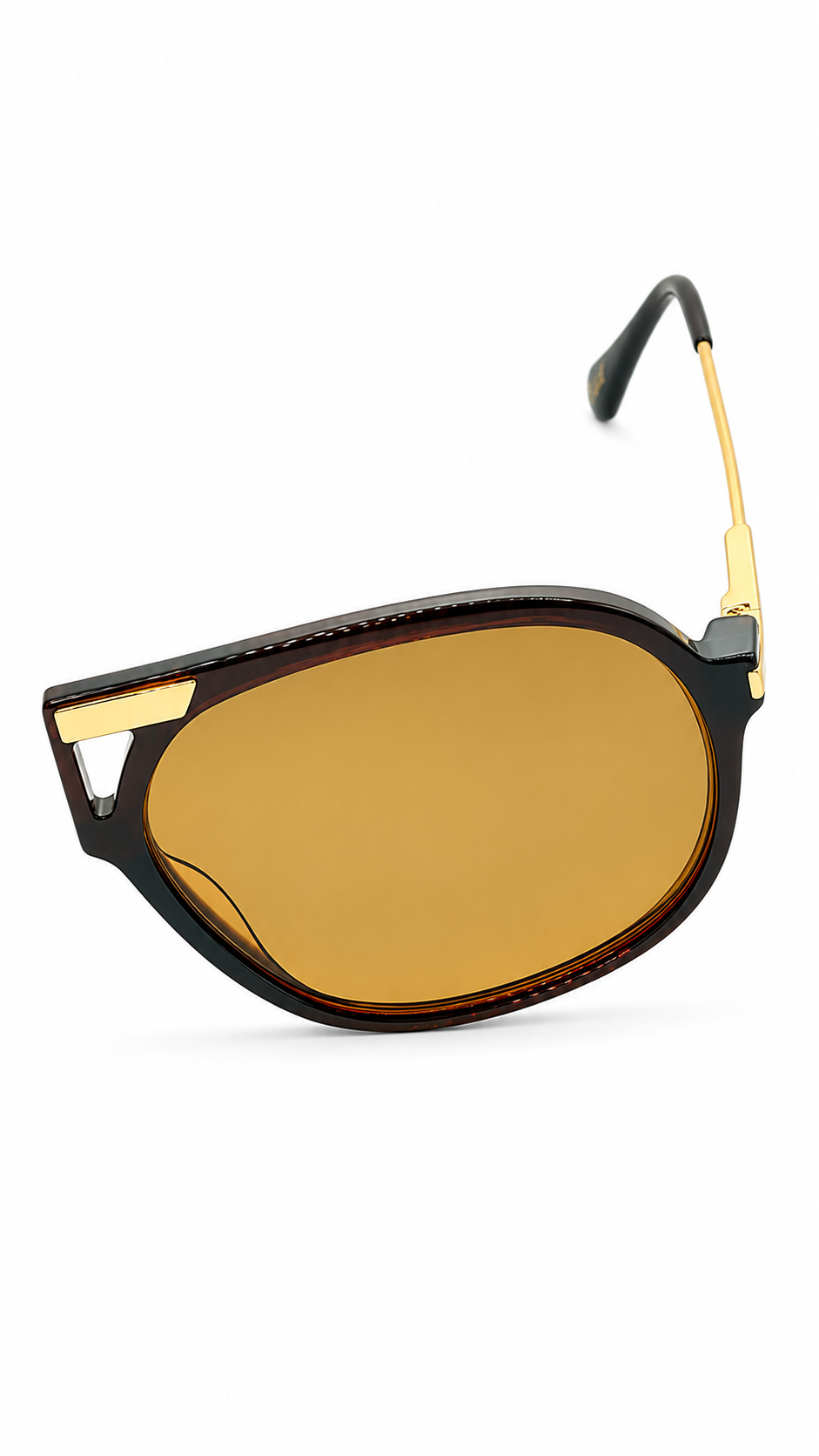 Persol 6403/V2/44 61-12-135 Aviator Sunglasses – Black Frame with Yellow Amber Lenses
