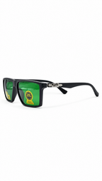 Green Sunglasses – Black Square Frame with UV Protection