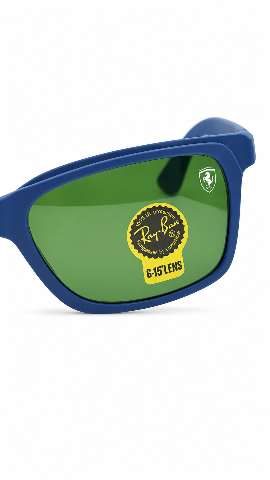 Ray-Ban Blue Square Sunglasses – Green G-15 Lenses & Classic Designer Style