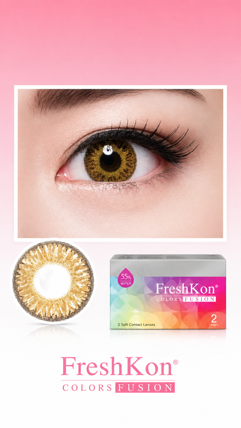 FreshKon Colors Fusion Colored Contact Lenses – Warm Hazel