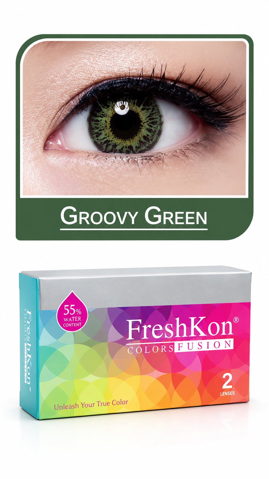 FreshKon Colors Fusion Groovy Green Colored Contact Lenses