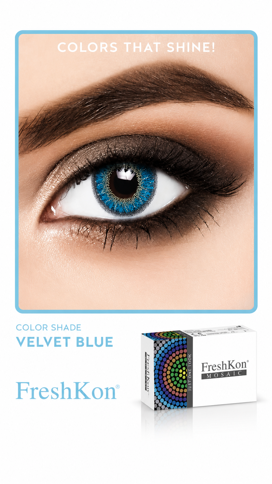 FreshKon Mosaic Velvet Blue Colored Contact Lenses
