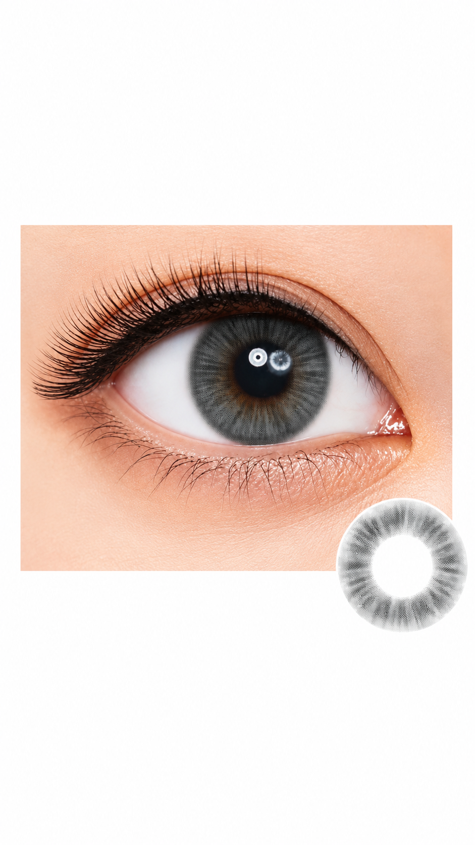 FreshKon Color Fusion Fossil  Grey Colored Contact Lenses – 2 Lenses