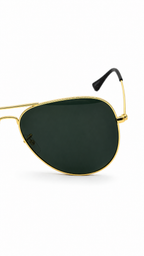 Ray-Ban RB3026 Aviator Large Metal Gold Green Sunglasses