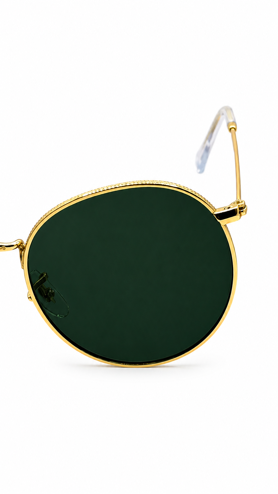 Ray-Ban RB3447 Oval Double Bridge Green Lens Sunglasses