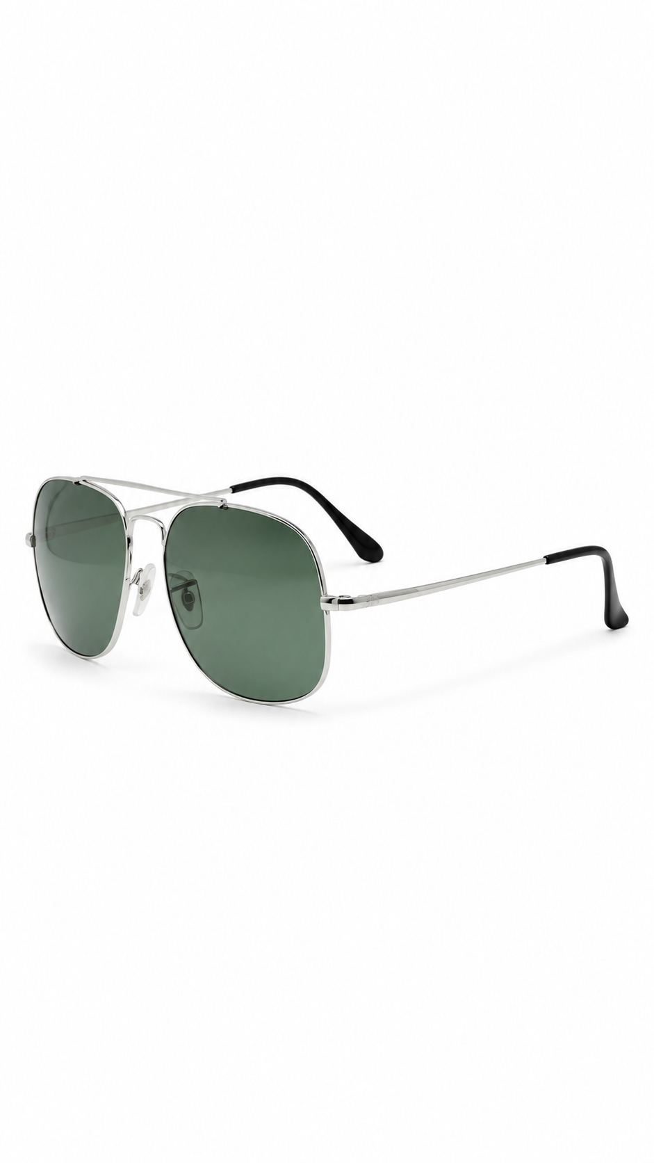 Ray-Ban The General Sunglasses (RB 3561 003 57mm) – Silver Frame / G-15 Green Lenses