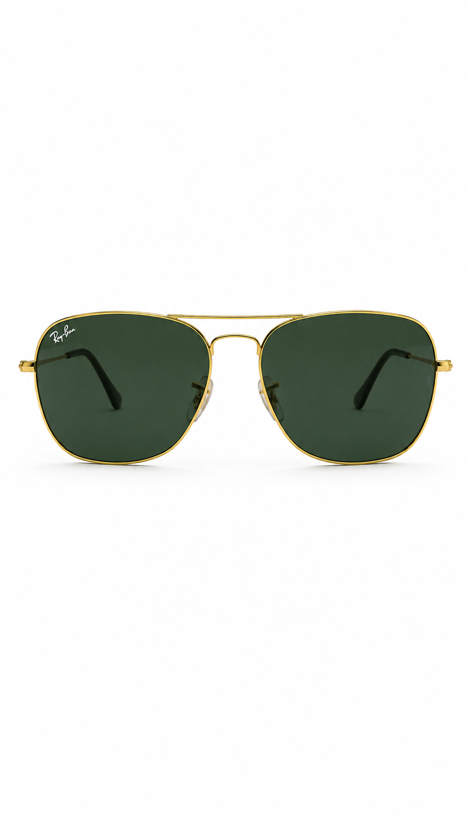 Ray-Ban RB3136 Caravan Gold Green Sunglasses